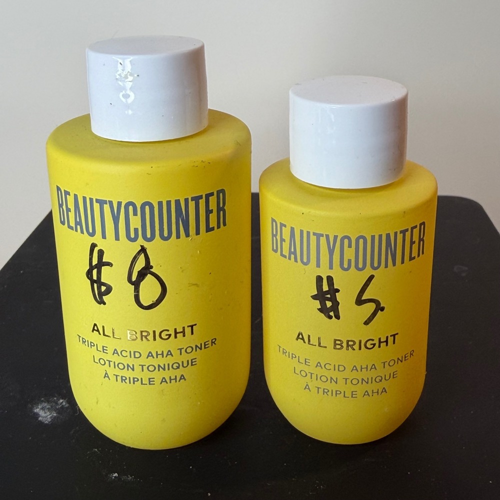 Beautycounter All Bright Triple Acid AHA Toner‎ 1oz & 0.5oz Travel Brightening